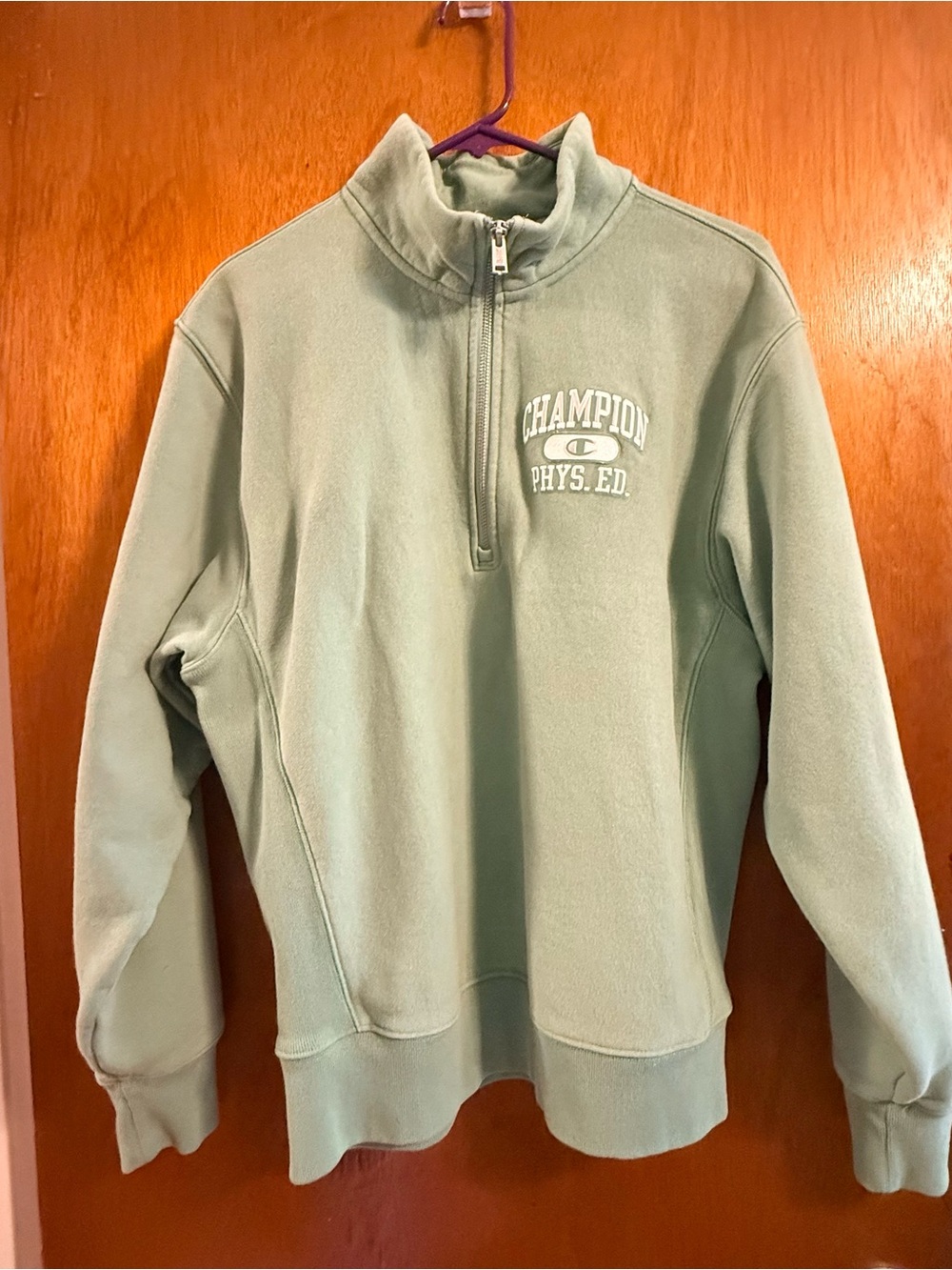 Champion Men’s mineral wash Sage Green Half-Zip Fleece Pullover